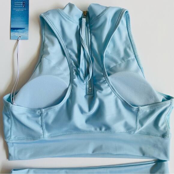 Kyodan | Blue Glass Longline Mock Neck Bikini Watercolor Flower NWT L - Picture 9 of 13